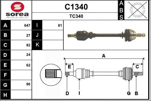 SNRA C1340 - Arbre de transmission cwaw.fr