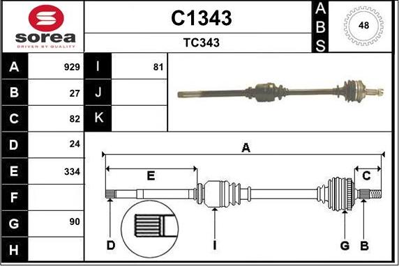 SNRA C1343 - Arbre de transmission cwaw.fr