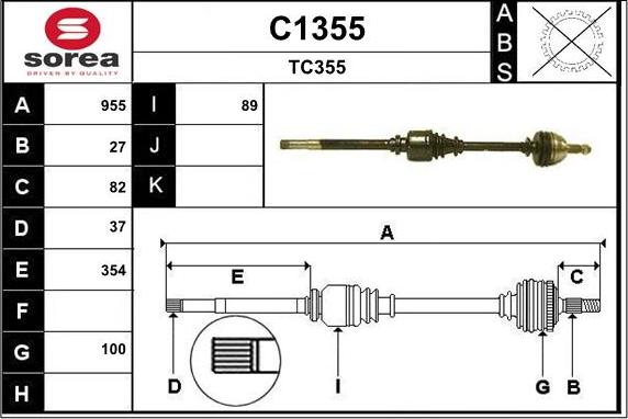 SNRA C1355 - Arbre de transmission cwaw.fr