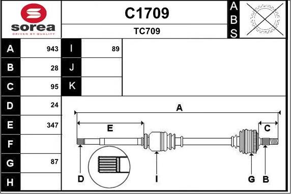 SNRA C1709 - Arbre de transmission cwaw.fr