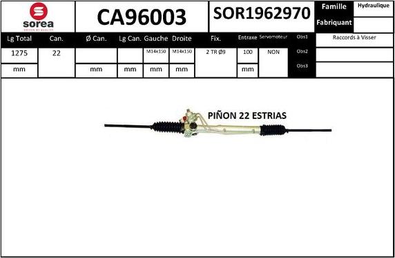 SNRA CA96003 - Crémaillière de direction cwaw.fr