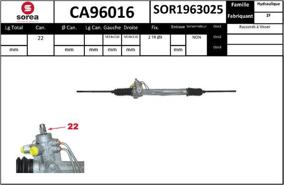 SNRA CA96016 - Crémaillière de direction cwaw.fr