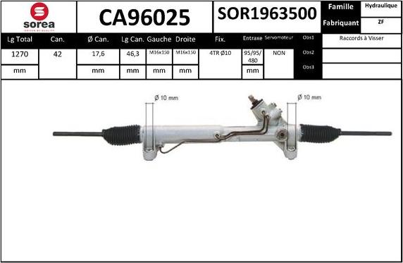 SNRA CA96025 - Crémaillière de direction cwaw.fr