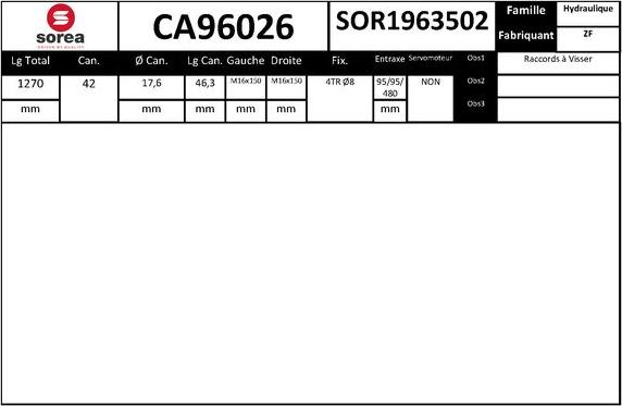 SNRA CA96026 - Crémaillière de direction cwaw.fr