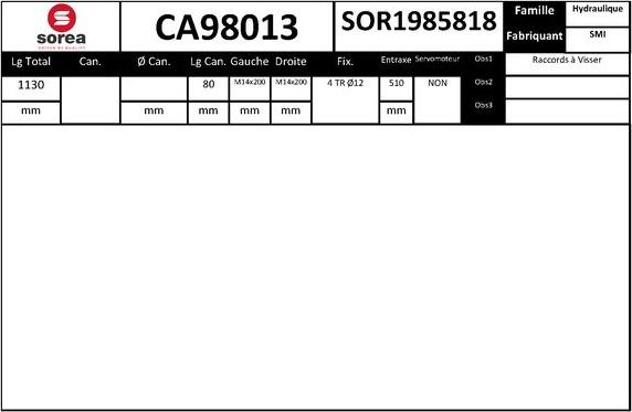 SNRA CA98013 - Crémaillière de direction cwaw.fr