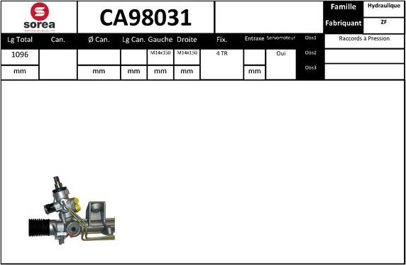 SNRA CA98031 - Crémaillière de direction cwaw.fr