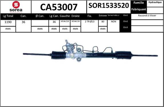 SNRA CA53007 - Crémaillière de direction cwaw.fr