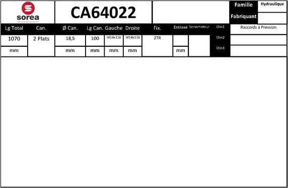 SNRA CA64022 - Crémaillière de direction cwaw.fr