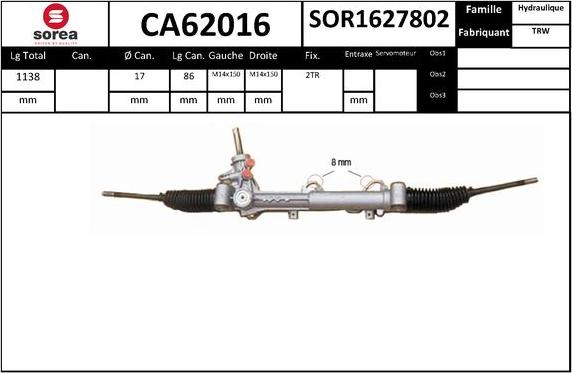 SNRA CA62016 - Crémaillière de direction cwaw.fr