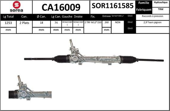 SNRA CA16009 - Crémaillière de direction cwaw.fr