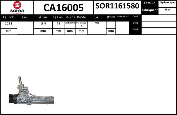 SNRA CA16005 - Crémaillière de direction cwaw.fr