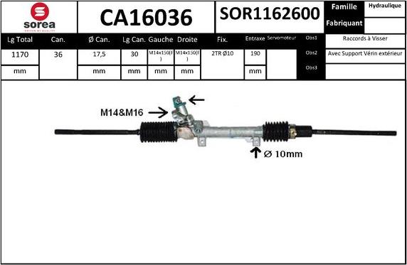 SNRA CA16036 - Crémaillière de direction cwaw.fr