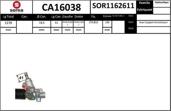 SNRA CA16038 - Crémaillière de direction cwaw.fr