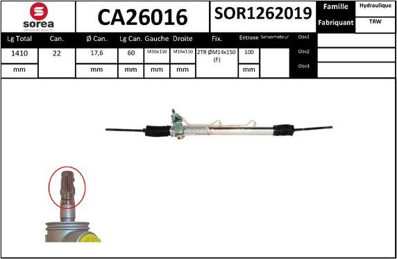 SNRA CA26016 - Crémaillière de direction cwaw.fr