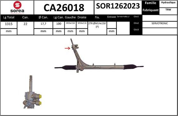 SNRA CA26018 - Crémaillière de direction cwaw.fr