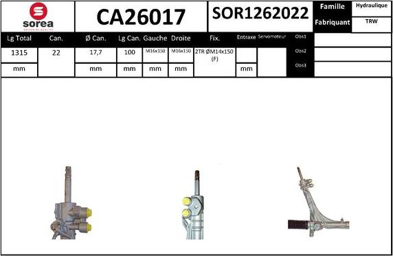 SNRA CA26017 - Crémaillière de direction cwaw.fr