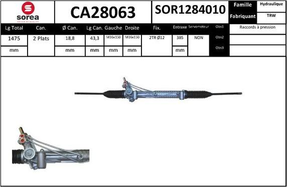 SNRA CA28063 - Crémaillière de direction cwaw.fr