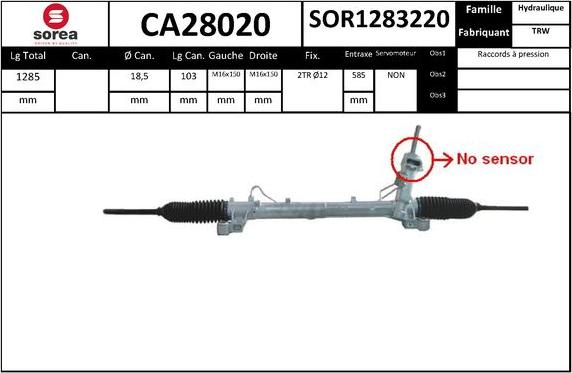 SNRA CA28020 - Crémaillière de direction cwaw.fr