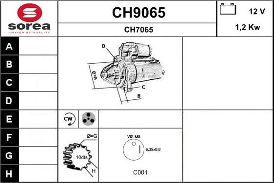 SNRA CH9065 - Démarreur cwaw.fr