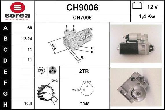 SNRA CH9006 - Démarreur cwaw.fr