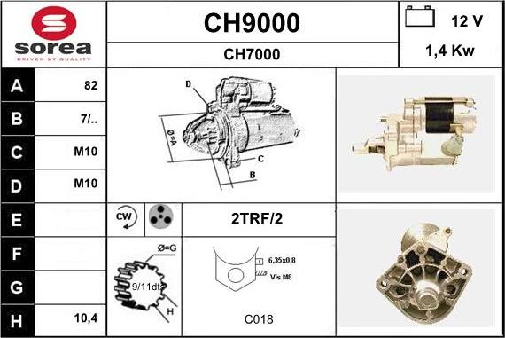 SNRA CH9000 - Démarreur cwaw.fr