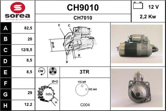 SNRA CH9010 - Démarreur cwaw.fr