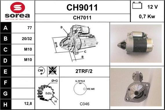 SNRA CH9011 - Démarreur cwaw.fr