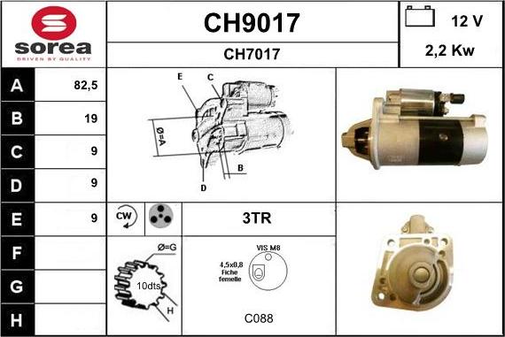 SNRA CH9017 - Démarreur cwaw.fr