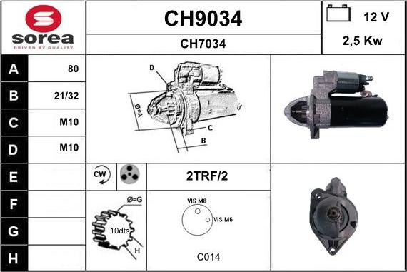 SNRA CH9034 - Démarreur cwaw.fr