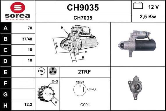 SNRA CH9035 - Démarreur cwaw.fr