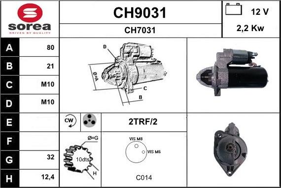 SNRA CH9031 - Démarreur cwaw.fr