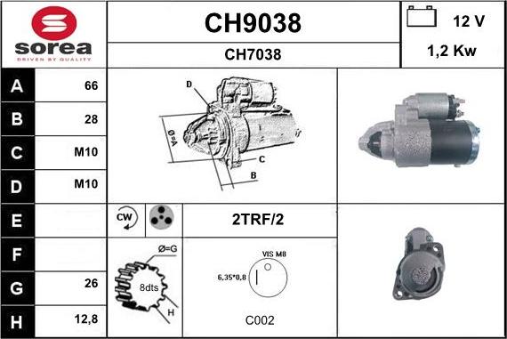 SNRA CH9038 - Démarreur cwaw.fr