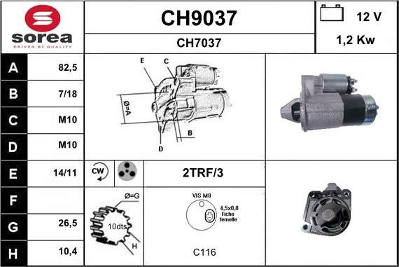 SNRA CH9037 - Démarreur cwaw.fr