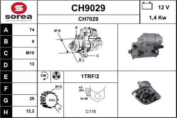 SNRA CH9029 - Démarreur cwaw.fr