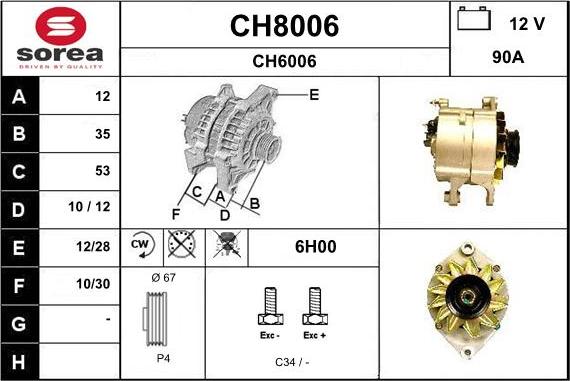 SNRA CH8006 - Alternateur cwaw.fr