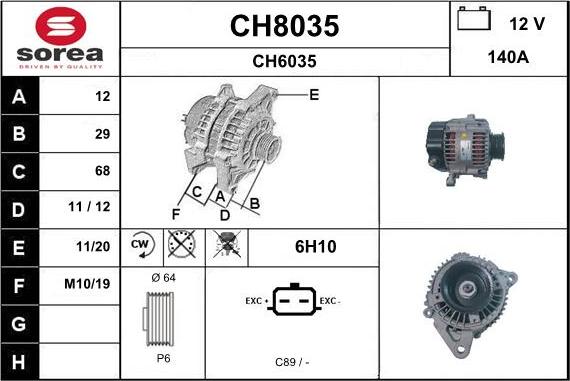 SNRA CH8035 - Alternateur cwaw.fr