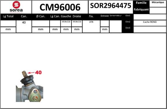 SNRA CM96006 - Crémaillière de direction cwaw.fr