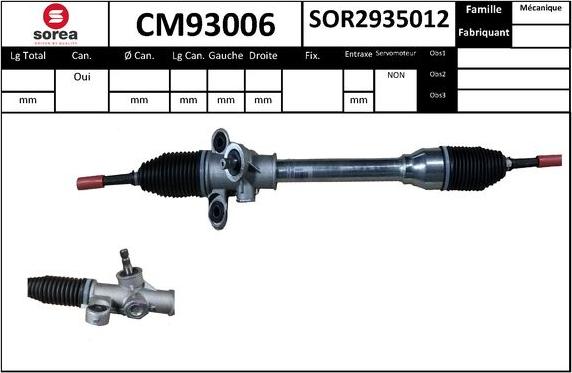 SNRA CM93006 - Crémaillière de direction cwaw.fr