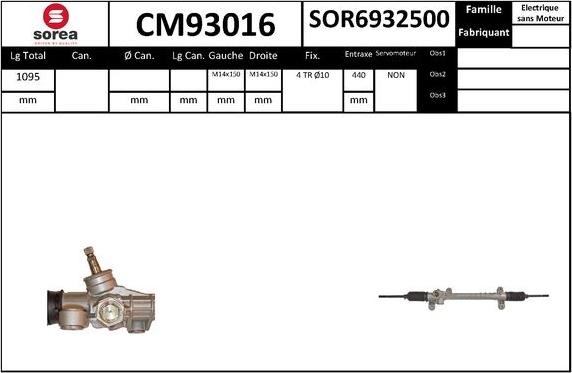 SNRA CM93016 - Crémaillière de direction cwaw.fr