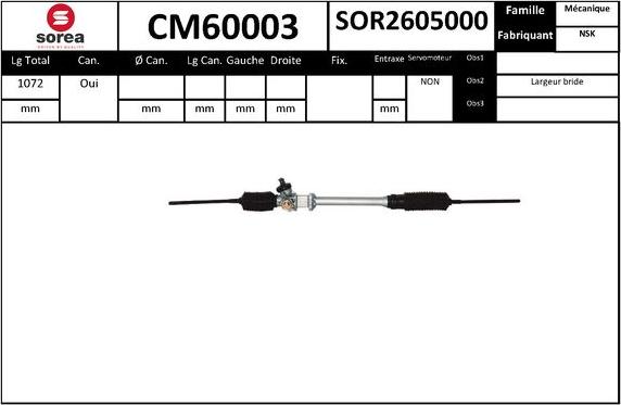 SNRA CM60003 - Crémaillière de direction cwaw.fr