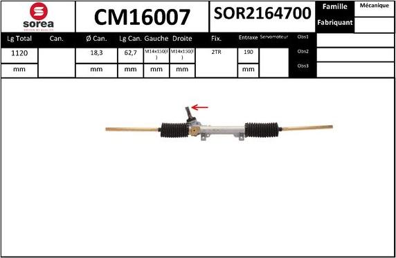 SNRA CM16007 - Crémaillière de direction cwaw.fr