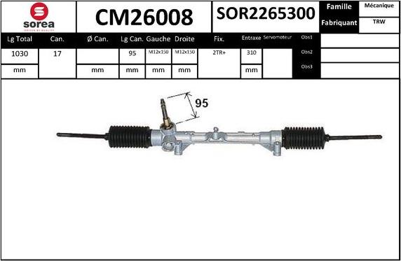 SNRA CM26008 - Crémaillière de direction cwaw.fr