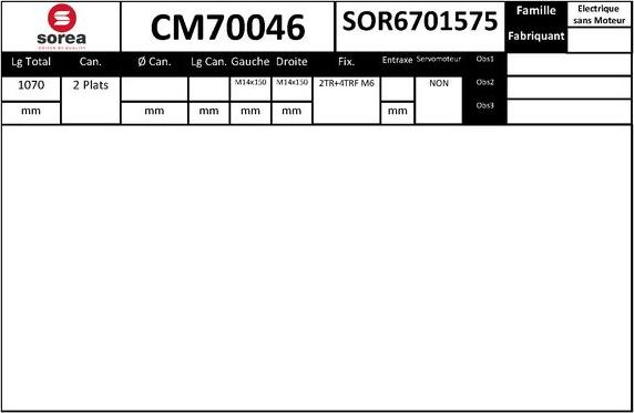 SNRA CM70046 - Crémaillière de direction cwaw.fr