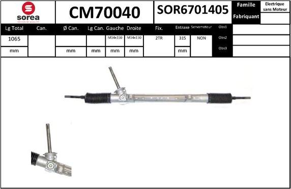 SNRA CM70040 - Crémaillière de direction cwaw.fr