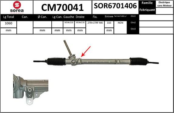 SNRA CM70041 - Crémaillière de direction cwaw.fr