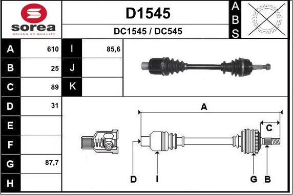 SNRA D1545 - Arbre de transmission cwaw.fr