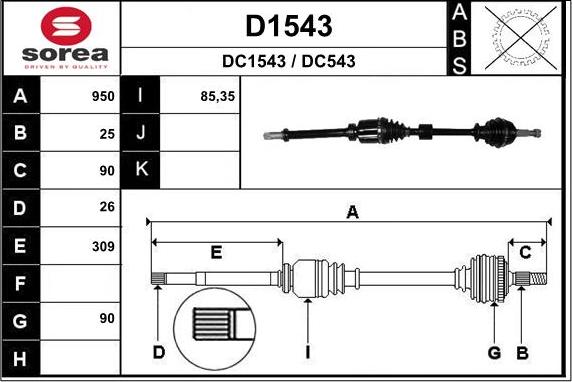 SNRA D1543 - Arbre de transmission cwaw.fr