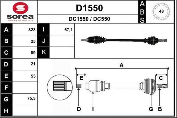 SNRA D1550 - Arbre de transmission cwaw.fr