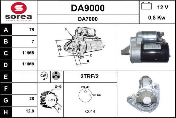 SNRA DA9000 - Démarreur cwaw.fr