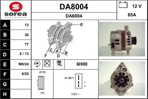 SNRA DA8004 - Alternateur cwaw.fr